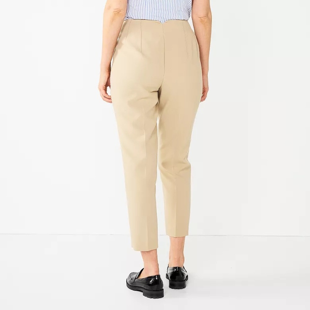NWT Nine West High-Waisted Tapered Pants Brown Size 16 - Picture 2 of 4